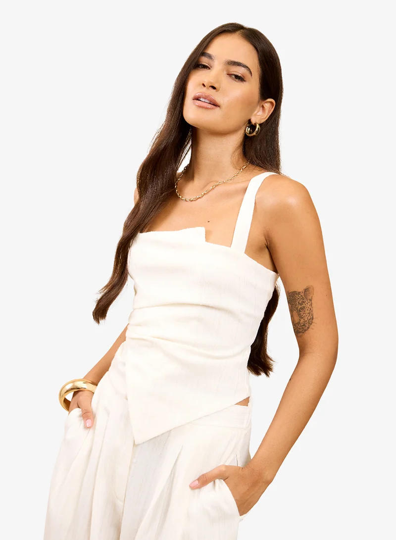 Little Mistress White Gathered Top